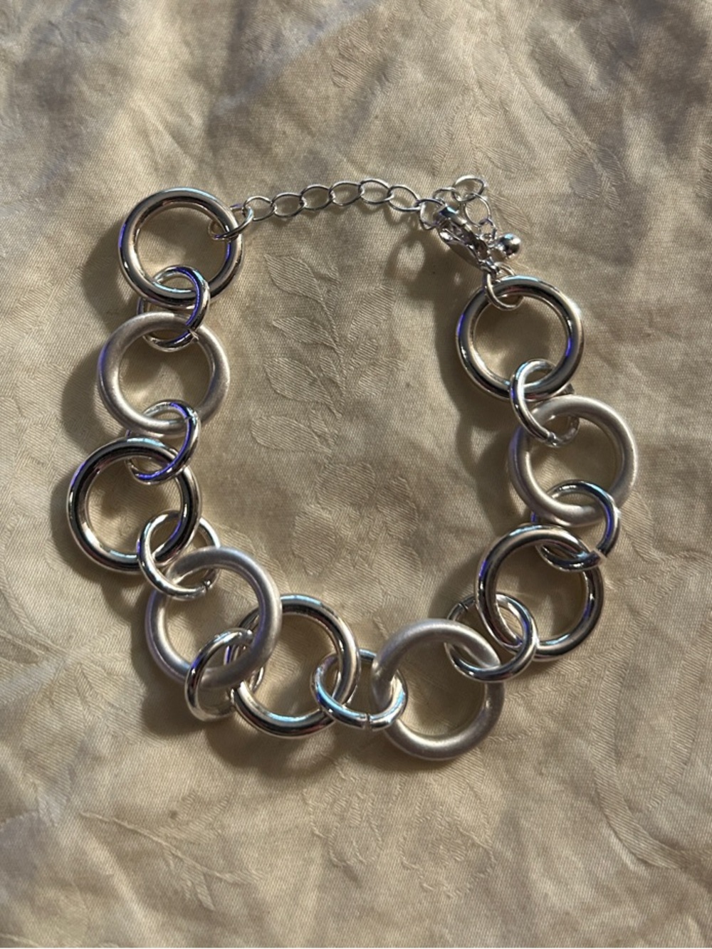 Silver Link Circle Bracelet - Women Jewelry